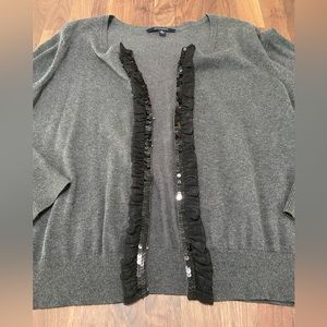 Chadwick’s grey cardigan sweater with black sequins